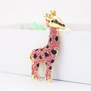 Niedliche Giraffe Schlüsselanhänger Zinklegierung Kristall Strass Tier Anhänger Charm Für Damen Tasche Auto Schlüsselanhänger Mode Schmuck Geschenk