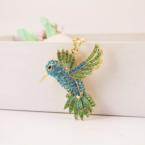 Porte-clés Colibri en Strass Alliage de Zinc Pendentif de Sac Oiseau Coloré Accessoire Étincelant Cadeau Mignon pour Femmes Mode