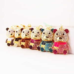 Simpatico Portachiavi a Forma di Panda Orsetto Con Strass Per Donna in Lega di Zinco Portachiavi Per Borsa Gioiello Regalo