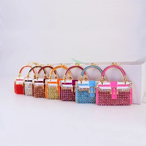 Exquisiter Strass Handtasche Schlüsselanhänger Mini Geldbörse Anhänger Zinklegierung Emaille Schlüsselring Für Damen Taschenschmuck