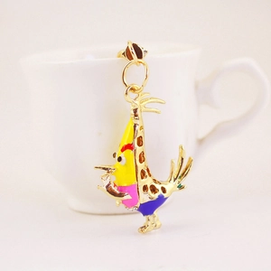 Porte-clés coq en émail avec pendentif oiseau coloré pour accessoires de sac à main femme