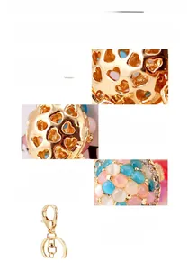 Detailed macro view showing nickel-free electroplating and colorful Czech rhinestones