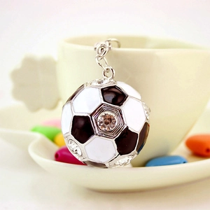 Portachiavi a pallone da calcio in cristallo con strass per borse e accessori