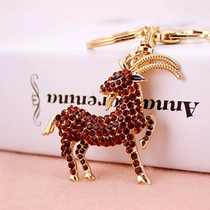 Simpatico Portachiavi Capra Dodici Segni Zodiacali con Strass Pendente per Borsa in Lega di Zinco per Donna Regalo