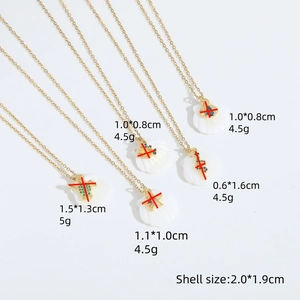 Modieuze gouden schelpenhangers met zirkoon zeedieren en fijne gouden halsketting ketens