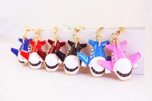 Creative A380 airplane keychains with colorful enamel coating and crystal details