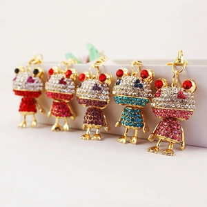 Kreativer Strass Frosch Schlüsselanhänger Auto Schlüsselring Tasche Anhänger Zinklegierung Tier Charm Damen Schmuck Geschenk
