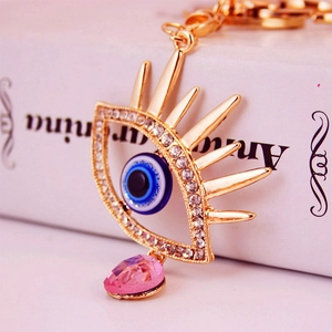 Porte-clés Mauvais Œil Exotique en Strass Alliage de Zinc Pendentif Larme d'Ange Nazar Charme de Sac Décoration Bijoux Ethniques Femme Cadeau