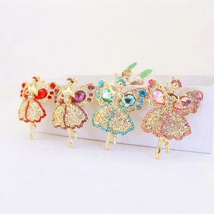 Mignon Porte-clés Ballerine Ange en Cristal de Strass en Alliage de Zinc Pendentif de Sac Fée Porte-clés Bijoux de Mode Cadeau pour Femme