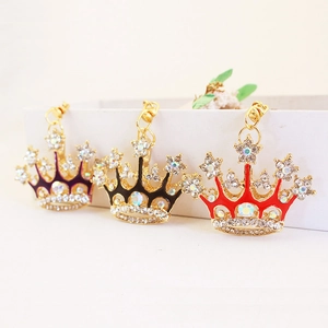 Luxury Crown Keychain Zinc Alloy Rhinestone Enamel Car Key Ring For Women Fashion Bag Pendant Charm Jewelry Accessorie Gift