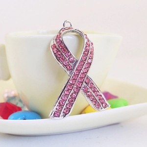 Portachiavi con Nastro Rosa in Strass Lega di Zinco Simbolo di Carità Accessori Ciondolo per Borsa Gioielli Donna