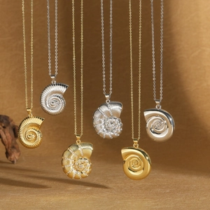 Collar Colgante De Concha De Cobre Con Circonia Oro Plata Chapado Cadena Clavícula Joyería De Mujer Playa Vacaciones
