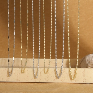 Minimalist 14K Gold Plated Copper Chain Necklace For Women Simple Textured Geometric Short Link Necklaces Everyday Jewelry