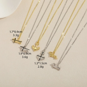 Vintage-Dackel und Anker-Anhänger Halskette Set in Gold und Silber für Mädchen