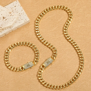 Collier Et Bracelet En Cuivre Plaqué Or 14K Vintage Pour Femmes Mode Collection De Bijoux Avec Zircone Incrustée