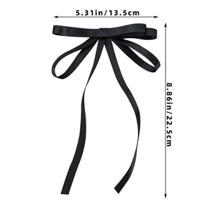 Specifiche dettagliate delle dimensioni per il fermaglio a fiocco nero da 13,5 cm x 22,5 cm