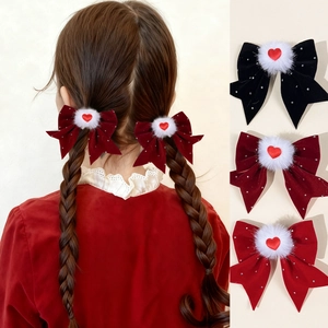 Fermagli per Capelli a Fiocco in Velluto Strass Cuore Pompon Becco di Clarinetto Dolce Accessori per Capelli Donna