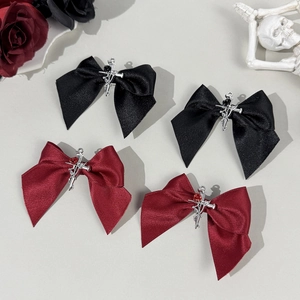 Barrette à Cheveux Nœud Croix Rose Épines Gothique pour Femme Mode Pince Bec de Canard Punk Lolita Accessoires