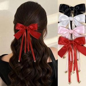 Fermaglio per Capelli con Fiocco in Stile Principessa Balletto con Lunghe Nappe in Nastro Stella Campanello per Donna