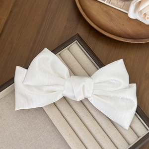 Détail d'un nœud papillon en satin blanc sur un coffret à bijoux en velours doux