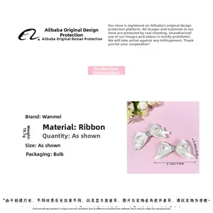 Detail showing white ribbon bow hair clips with heart rhinestones, 13cm x 6cm size