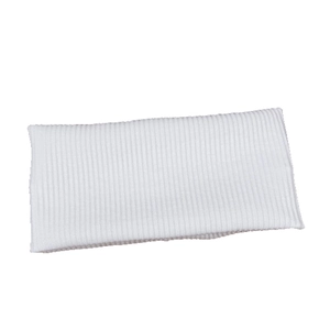White ribbed knitted sports headband and wristband set for fitness and outdoor sports