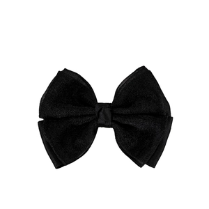 Klassische doppellagige schwarze Netzharschleife für Damen mit matter Stoffstruktur