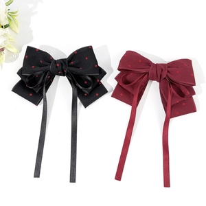 Vintage Polka Dot Bow Hair Clip With Long Streamers Sweet Ribbon Hairpin Fashion Hair Accessories For Women Girls