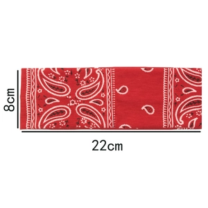 Bandeau bandana rouge à motif cachemire pour yoga sport, bandeau élastique 22x8 cm