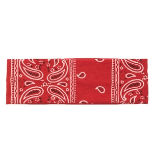 Bandeau élastique de yoga pour femme avec imprimé cachemire rouge style bohème