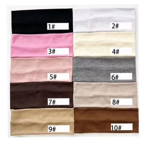 Knitted Sports Headband Solid Color Wide Ribbed Cotton Sweatband For Yoga Running Gym Hair Band Women Face Wash Headwear