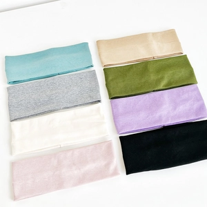 Eight-piece set of solid color elastic 8cm knitted headbands for yoga and sports