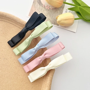 Fermaglio per Capelli a Fiocco a Doppio Strato Francese Elegante Dolce in Nastro Grosgrain a Becco d'Anatra per Donna Gioielli