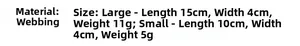 Specifiche dimensioni per fermagli a fiocco: Grande 15x4cm 11g e Piccolo 10x4cm 5g