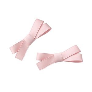 Paire de jolies barrettes à cheveux rose bonbon en ruban gros-grain texturé