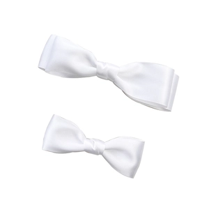 Set di due fermagli per capelli con fiocco in raso bianco dallo stile francese elegante