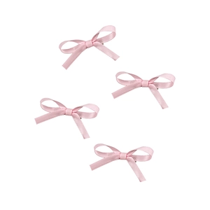 Lot de 4 barrettes à nœuds en satin rose pour filles au design minimaliste doux