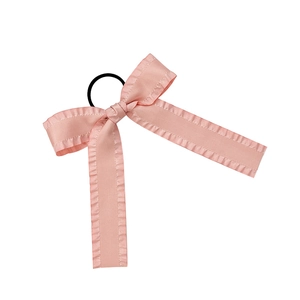 Elastico per capelli rosa stile balletto con fiocco a balze e fascia elastica