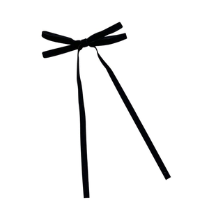 Eleganter schwarzer Samt-Haarclip mit Schleife und langen Bändern für Ballett-Stil