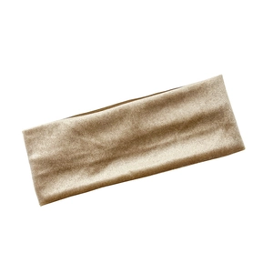 Champagne gold velvet elastic sports headband with soft ribbed texture for women and men