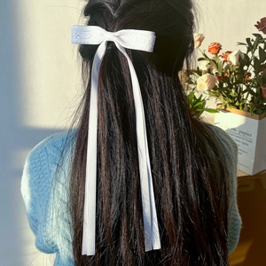 Französischer Stil Süße Spitze Schleife Haarklammer Mit Langen Bändern Elegante Band Haarnadel Für Damen Party Haarschmuck