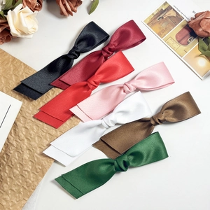 Eleganter Satin Gurtband Schleife Haarspange Für Damen Große Schleife Entenschnabel-Clip Koreanischen Stil Süße Haarschmuck
