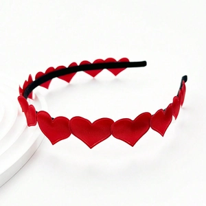 Süßes Satin Herz Haarband Koreanischer Stil Niedlicher Haarreifen Für Damen Mädchen Elegante Party Dekorative Haar-Accessoires