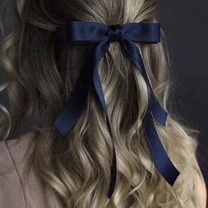 Eleganter Satin Haarspange Mit Doppellagiger Schleife Und Langen Bändern Süßer Koreanischer Stil Damen Haarschmuck
