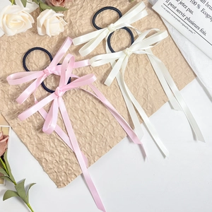 Satin Ribbon Bow Hair Tie Long Streamer Elastic Hair Band Sweet Ballet Style Hair Accessories For Women Girls Daily Wear