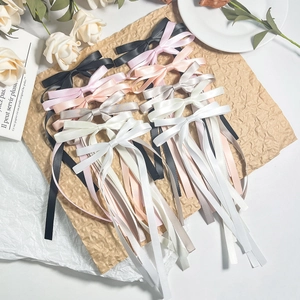 Handmade Ballet Style Ribbon Bow Hair Clips Long Streamer Satin Hair Accessory Sweet Fairy Alligator Clips For Women Girls