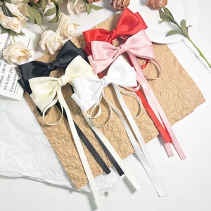 Élégante Grande Pince à Cheveux Nœud en Satin Avec Longs Rubans pour Femmes Filles Épingle à Cheveux en Ruban Faite à la Main Accessoires de Coiffure Style Français