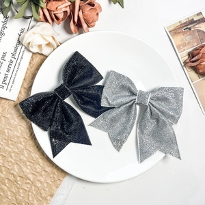 Shiny Glitter Ribbon Bowknot Alligator Clip Swallowtail Hair Accessory For Women Sweet French Mori Style Hair Clip