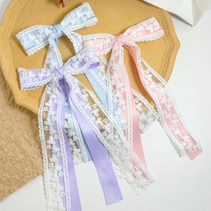 Süße Spitze Blume Schleife Band Haarspange Elegante Krokodilklemme Für Damen Mädchen Lolita Stil Haarschmuck