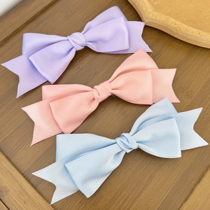 French Minimalist Double Layer Satin Bow Hair Clip Elegant Fabric Alligator Clip Hairpin Hair Accessory For Women